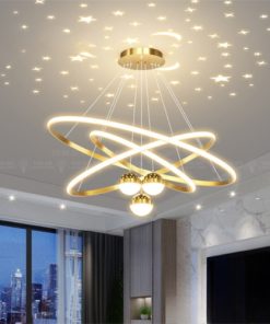 Galaxy 3-Ring Pendant Lamp – Gold