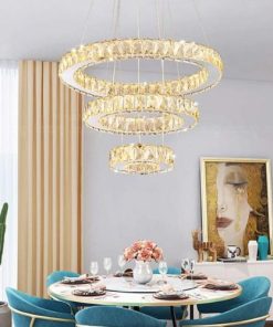 3-Ring Crystal Pendant Lamp